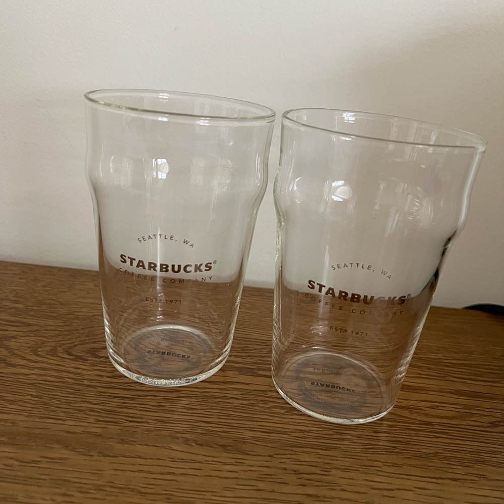 Starbucks Seattle 1971 Clear, Logo Drink Glass Cup Mug 16 OZ ColdBrew